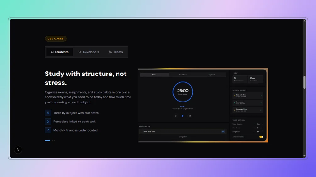 FocusKit — Productivity App Template (Next.js 16 + Tailwind v4 + shadcn/ui)
