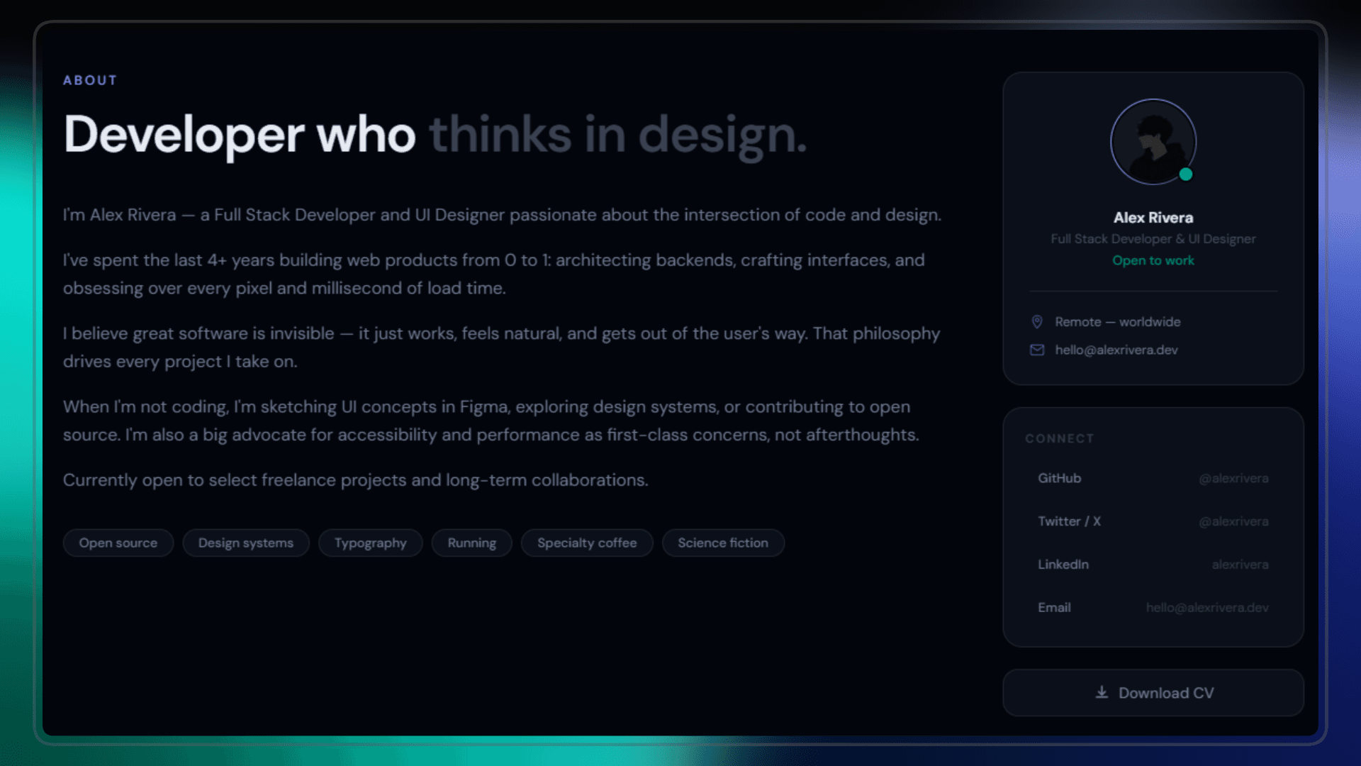 Image of DevPortfolio — Next.js Portfolio Template for Developers & Designers

