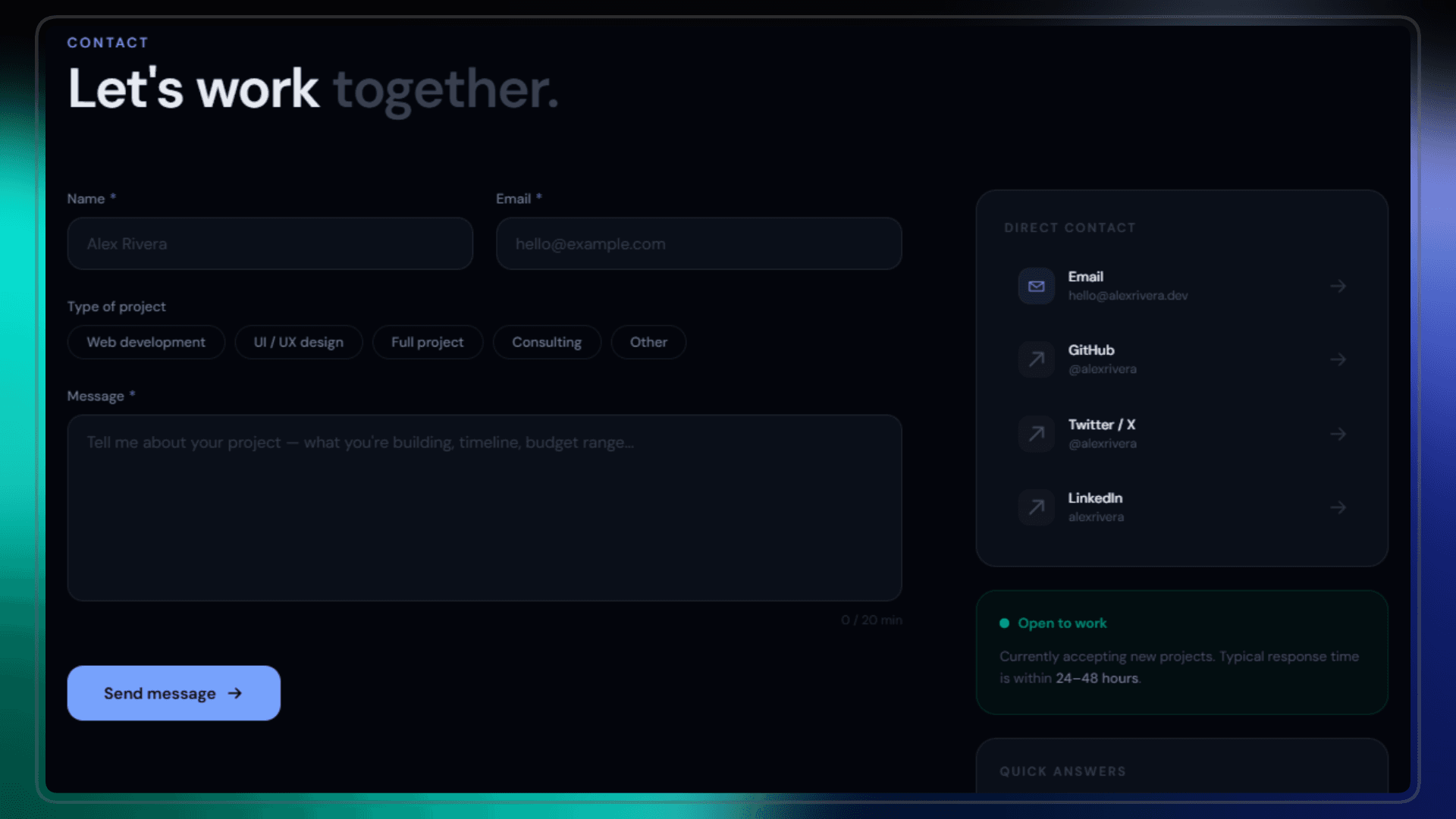 Image of DevPortfolio — Next.js Portfolio Template for Developers & Designers
